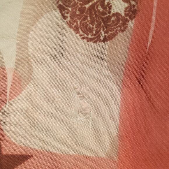 Mila Schon polyester scull white pink brownscarf 75x29 inches MINOR FLAWS - Picture 5 of 8